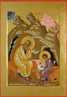 Икона святого апостола и евангелиста Иоанна Богослова и святой Прохор на острове Патмос