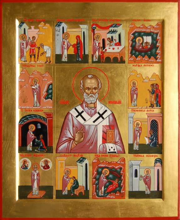 Икона святителя Николая Чудотворца с клеймами