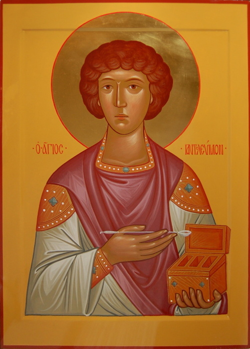 Икона святого великомученика и целителя Пантелеимона, для храма св. мц. Татианы при МГУ