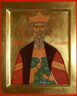 Икона святого равноапостольного князя Владимира, маленькая, с золотым фоном