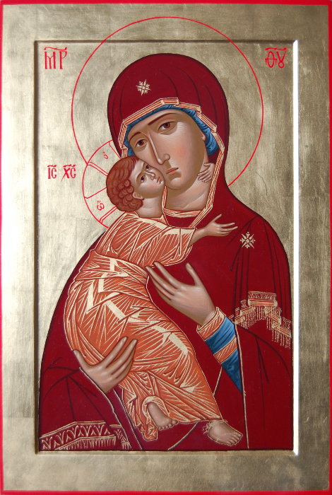 Икона - Богоматерь Владимирская на золотом фоне, для храма св. мц. Татианы при МГУ