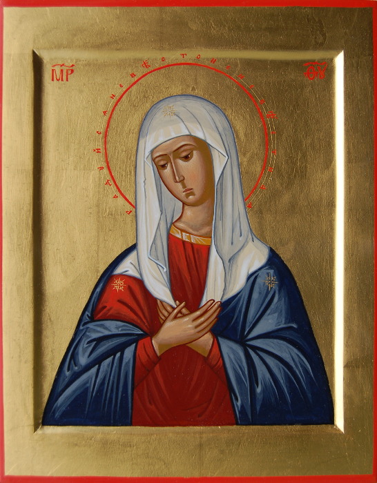Икона Богородицы Умиление Серафимо-Дивеевская, с золотым фоном