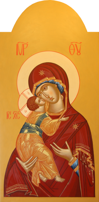 Икона Пресвятой Богородицы Владимирская. Размер 117,5х58 см.
