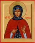 Икона преподобной Марии Радонежской, размер 16х13см. золотой нимб