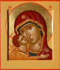 Икона Богоматери Игоревская, с золотым нимбом. Размер 20х17 см.
