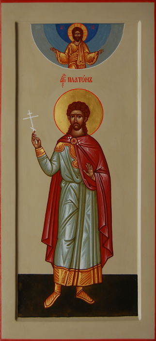 Икона святого мученика Платона Анкирского. Размер иконы 54х25 см.