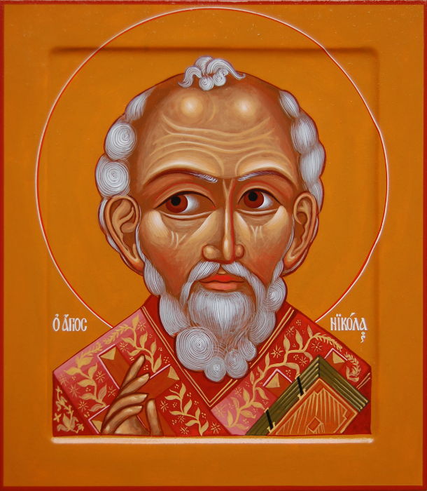 Икона святителя Николая Мирликийского чудотворца, так называемый Никола Отвратный. Размер иконы 31х27 см. 