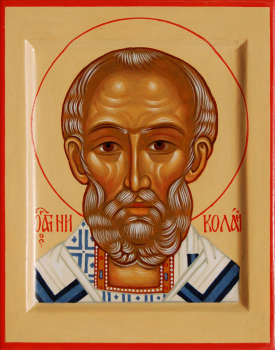 Икона святителя Николая, оплечная. Размер иконы 14х11 см.