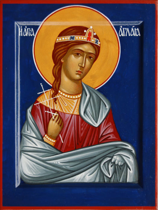 Икона святой Аглаи. Размер иконы 20х15 см.